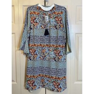 Womens Tunic Dress 12 Versona 3/4 Bell Sleeves NEW